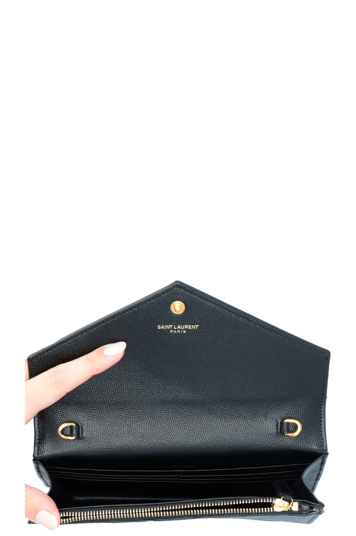 SAINT LAURENT Cassandre WOC Bag Leather Black