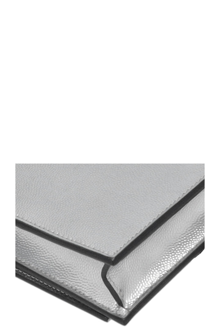 SAINT LAURENT Kate Tassel Bag Grain De Poudre Silver
