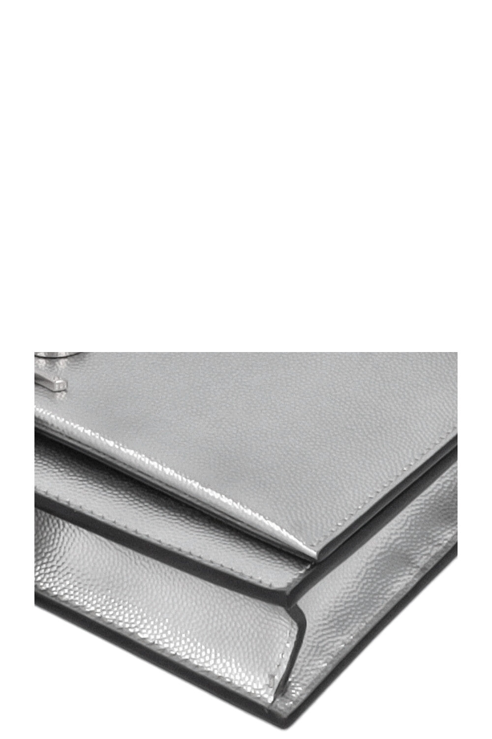 SAINT LAURENT Kate Tassel Bag Grain De Poudre Silver