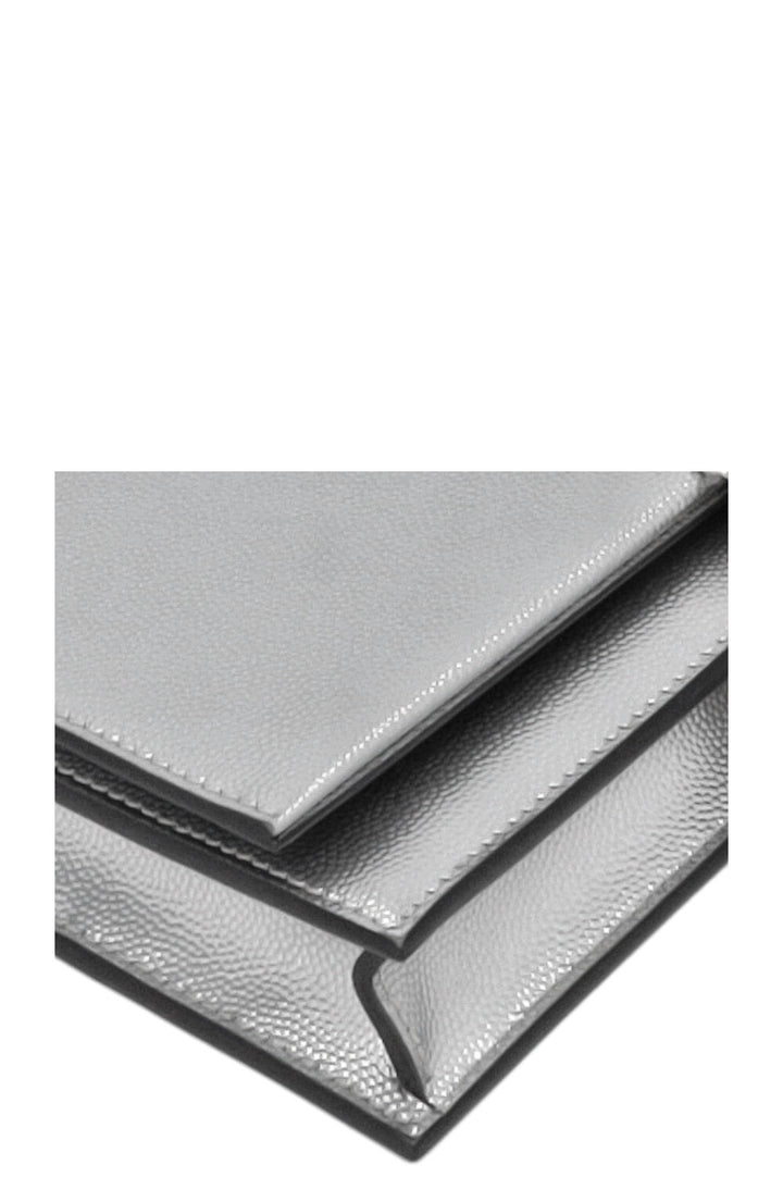 SAINT LAURENT Kate Tassel Bag Grain De Poudre Silver