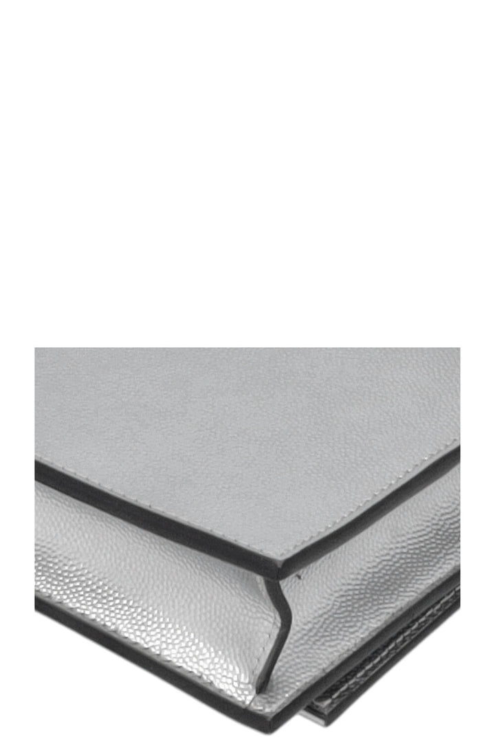 SAINT LAURENT Kate Tassel Bag Grain De Poudre Silver