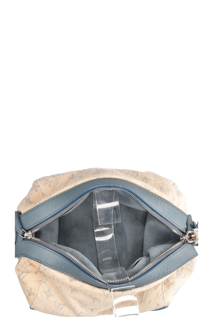 LOUIS VUITTON Pochette Round Monogram Denim White