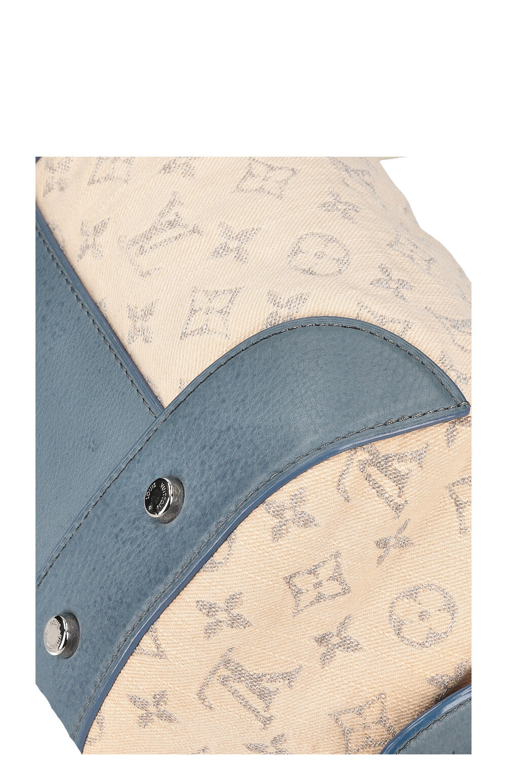 LOUIS VUITTON Pochette Round Monogram Denim White