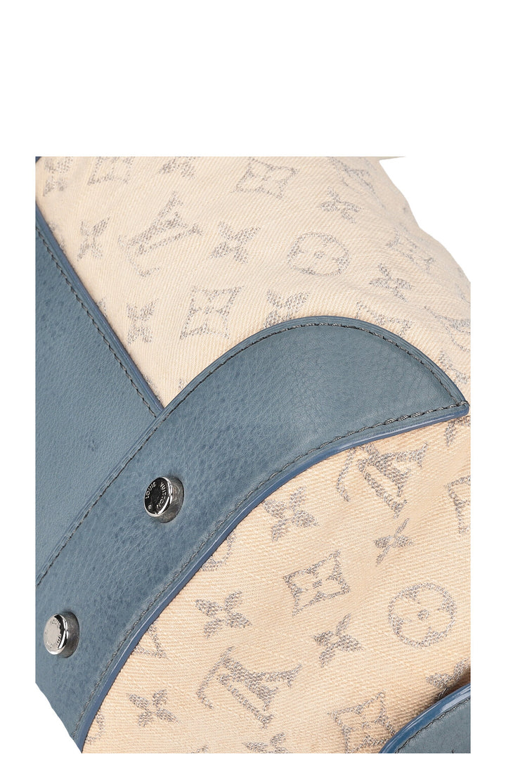 LOUIS VUITTON Pochette Round Monogram Denim White
