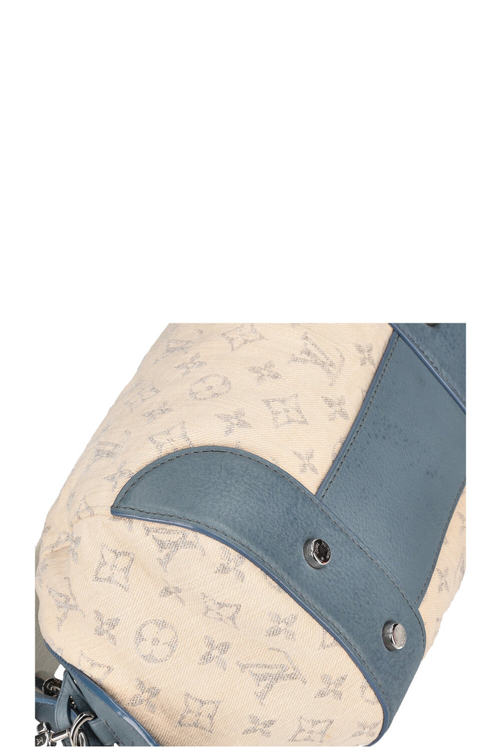 LOUIS VUITTON Pochette Round Monogram Denim White