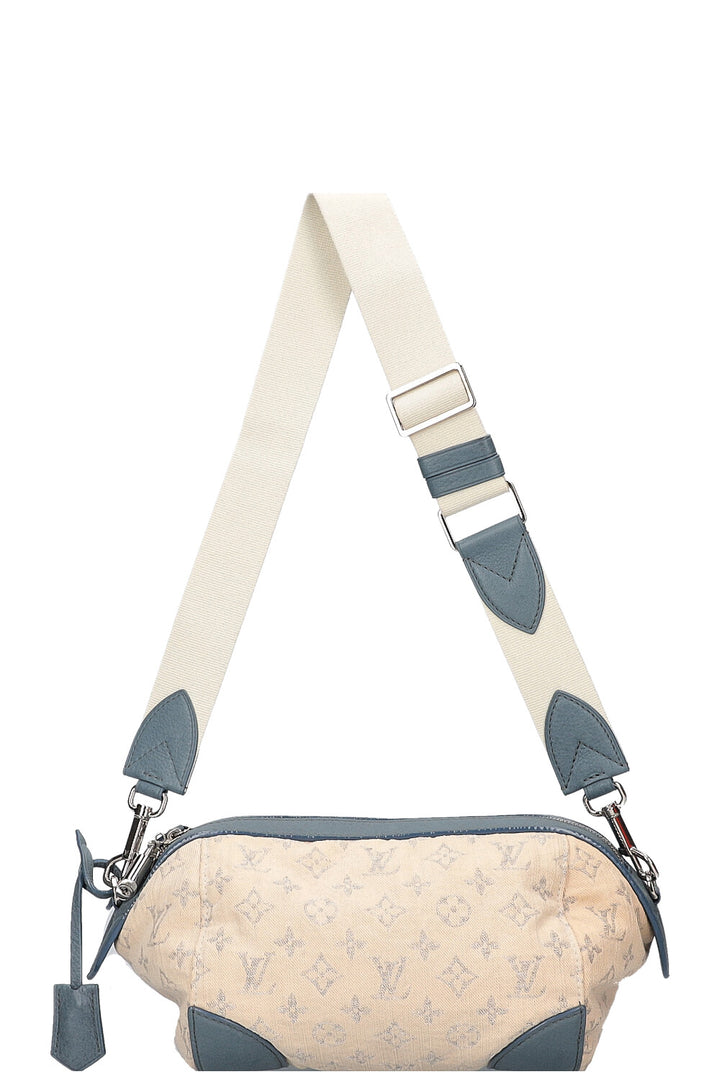LOUIS VUITTON Pochette Round Monogram Denim White