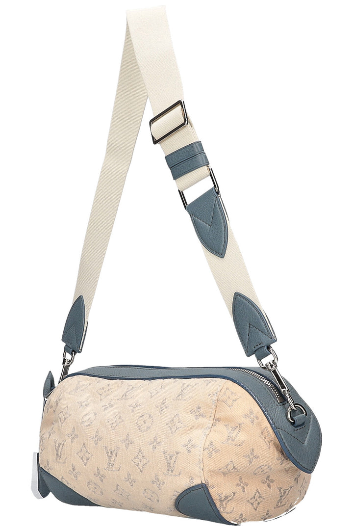 LOUIS VUITTON Pochette Round Monogram Denim White