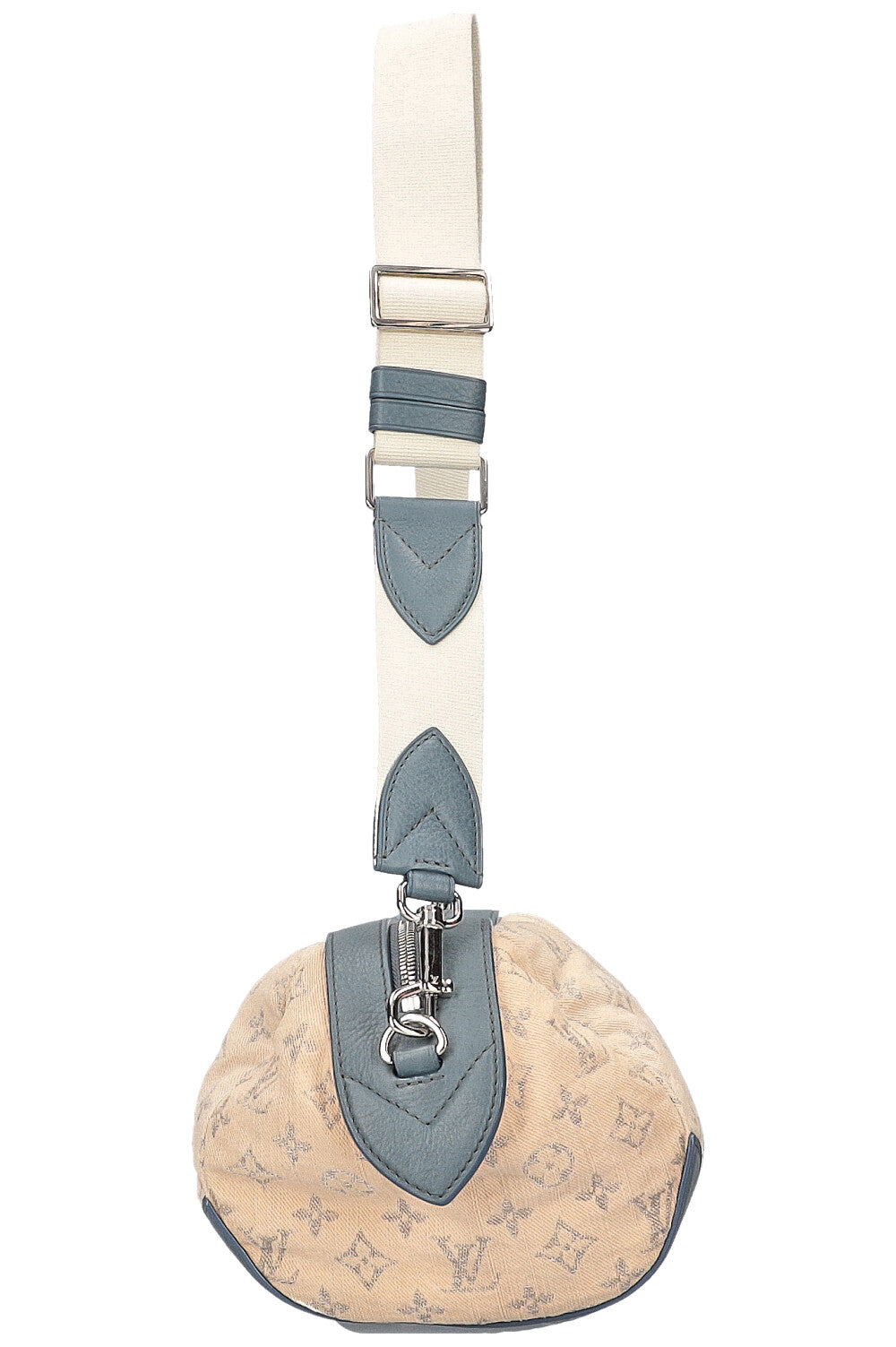 LOUIS VUITTON Pochette Round Monogram Denim White