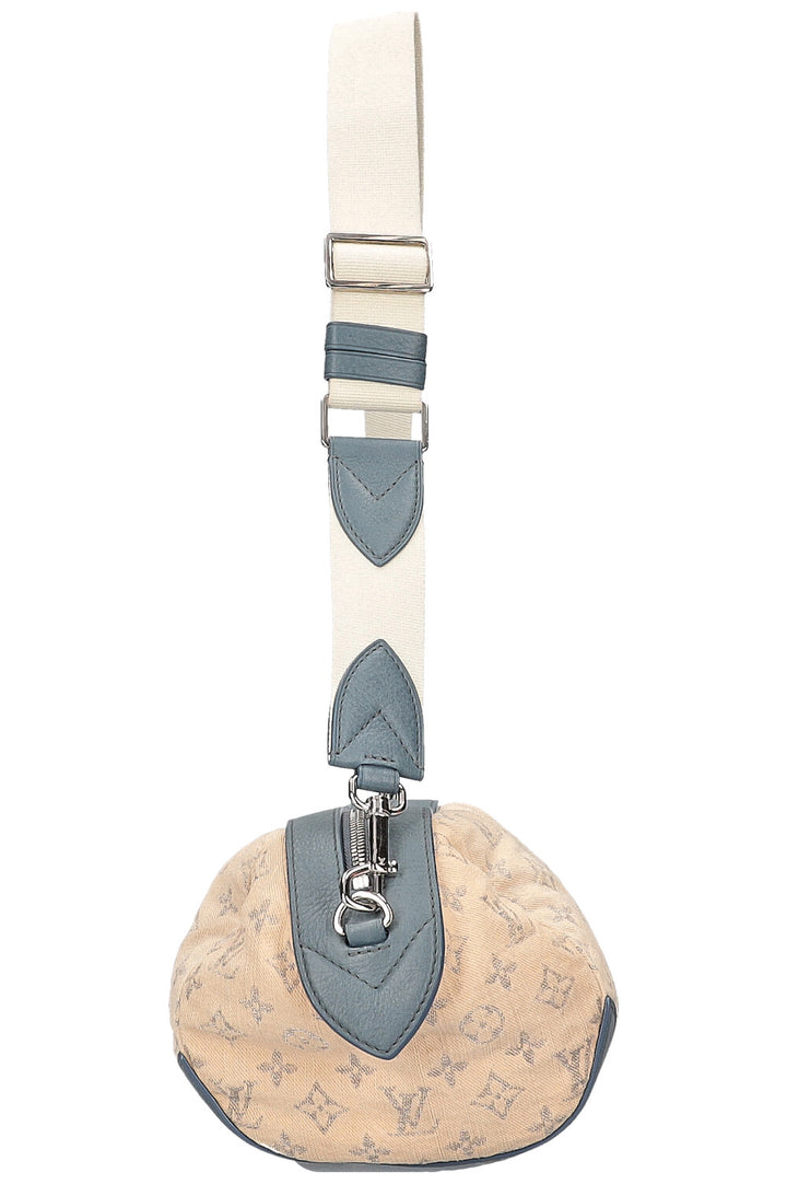 LOUIS VUITTON Pochette Round Monogram Denim White