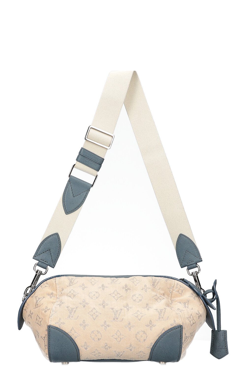 LOUIS VUITTON Pochette Round Monogram Denim White