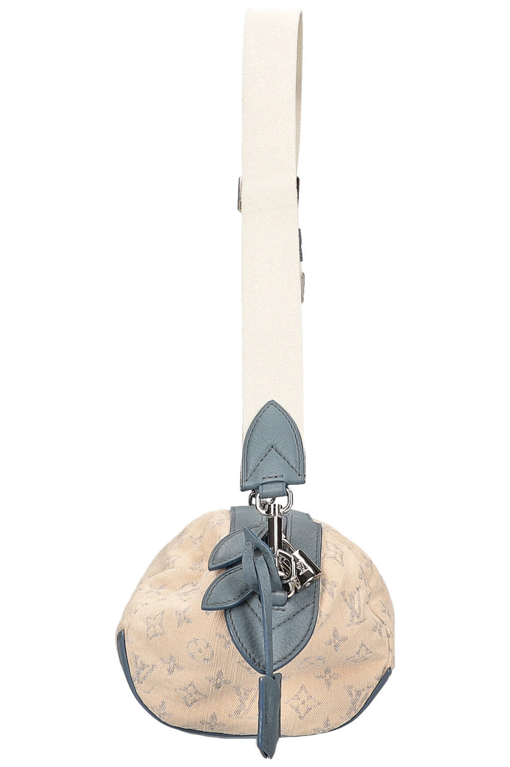 LOUIS VUITTON Pochette Round Monogram Denim White
