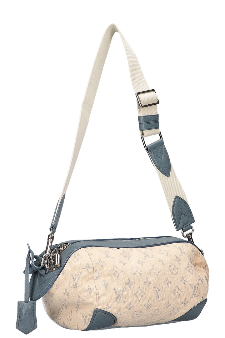 LOUIS VUITTON Pochette Round Monogram Denim White
