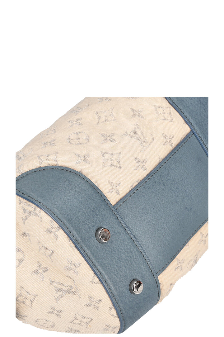LOUIS VUITTON Pochette Round Monogram Denim White