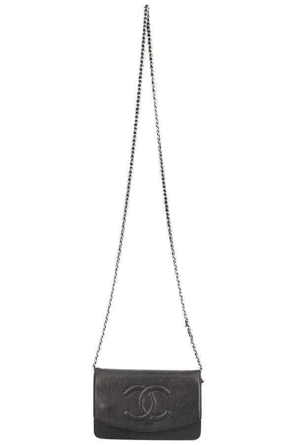 CHANEL WOC CC Logo Cuir Caviar Noir