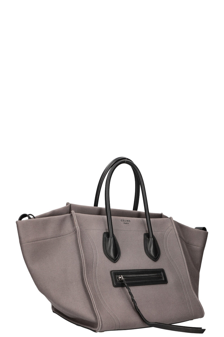 CÈLINE Luggage Phantom Bag Grey Canvas