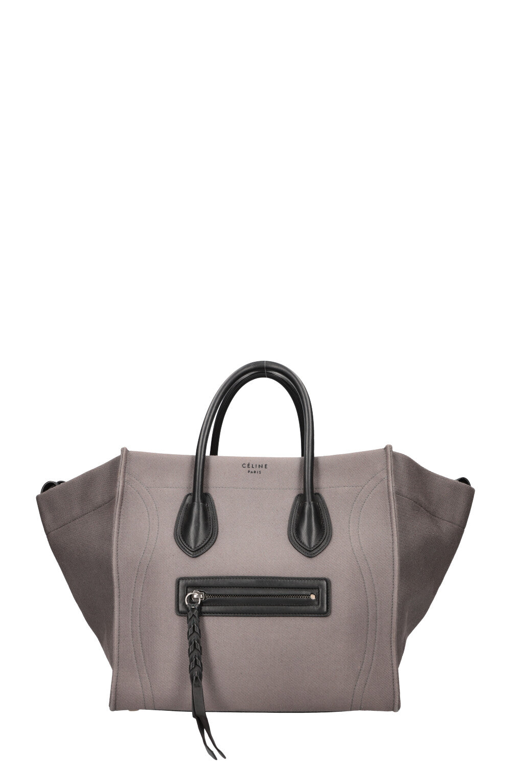 CÈLINE Luggage Phantom Bag Grey Canvas