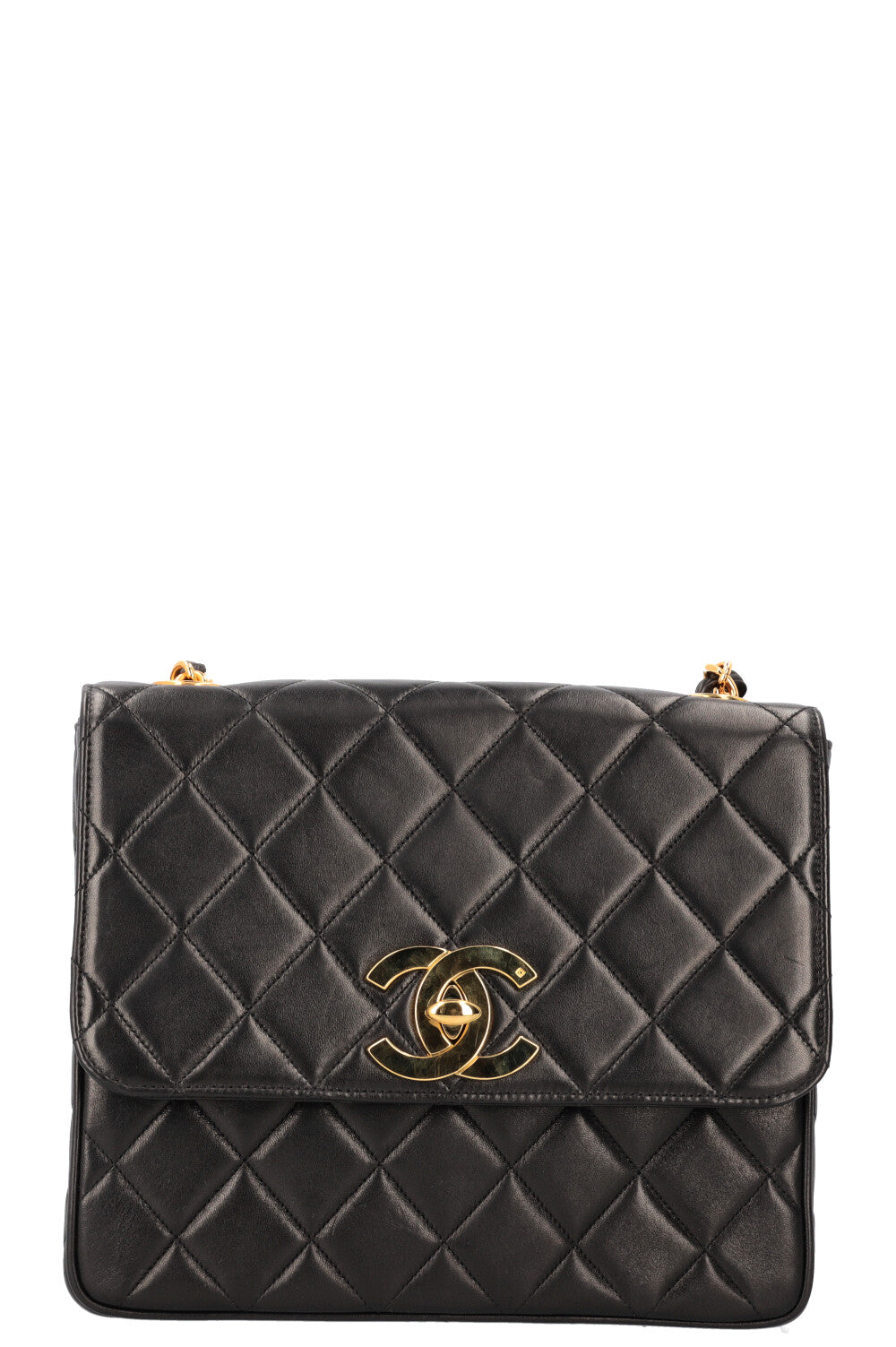 CHANEL Vintage Single Flap Shoulder Bag Quilted Black