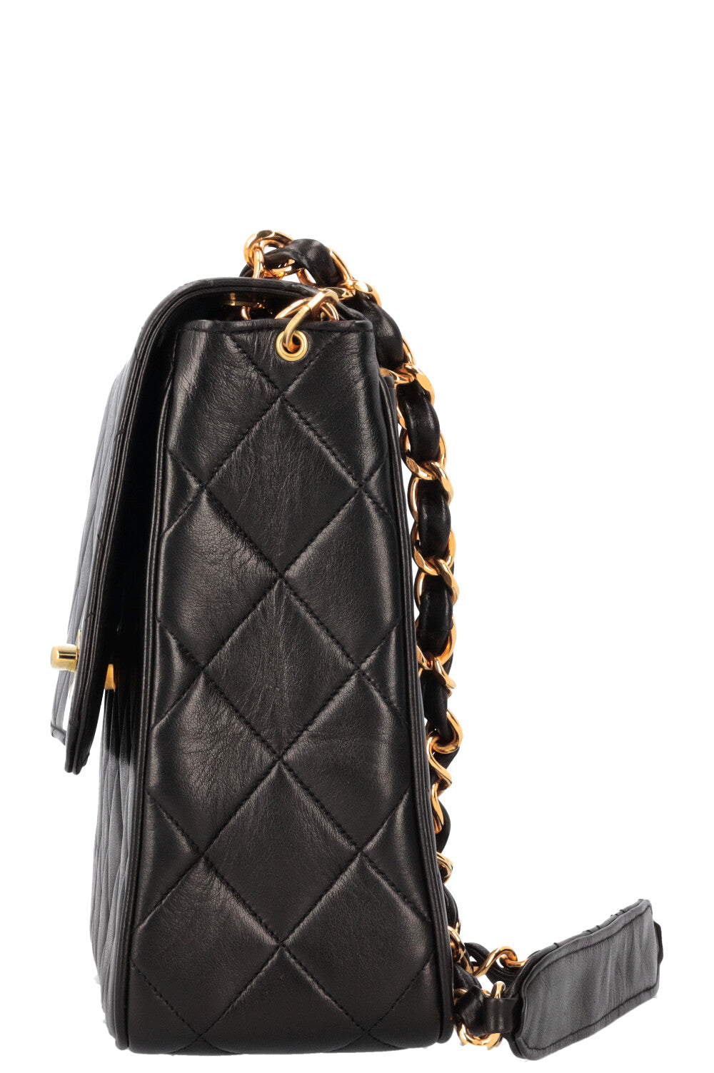 CHANEL Vintage Single Flap Shoulder Bag Quilted Black