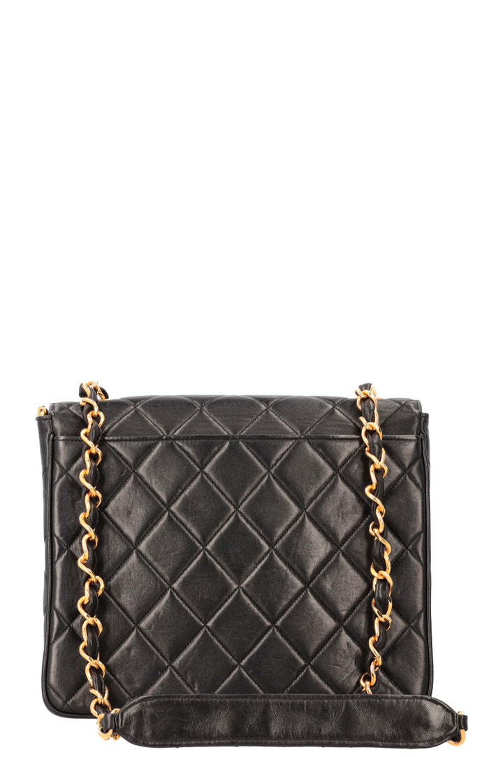 CHANEL Vintage Single Flap Shoulder Bag Quilted Black