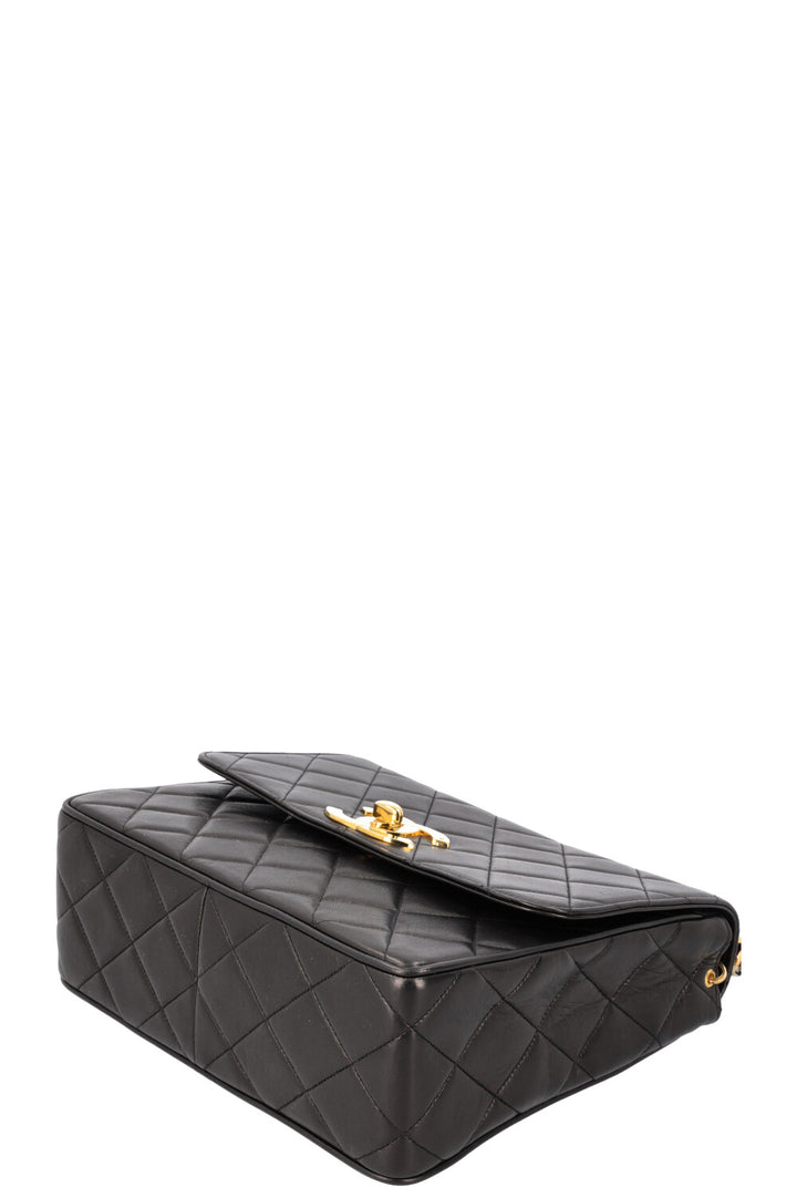 CHANEL Vintage Single Flap Shoulder Bag Quilted Black