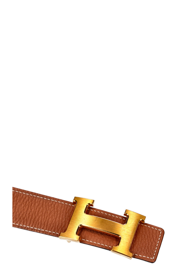 HERMÈS Constance Belt Gold Black