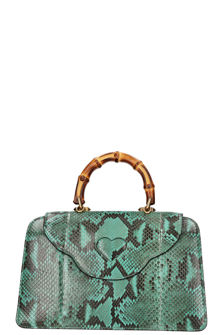 GUCCI Thiara Top Handle Bag Python Petrol