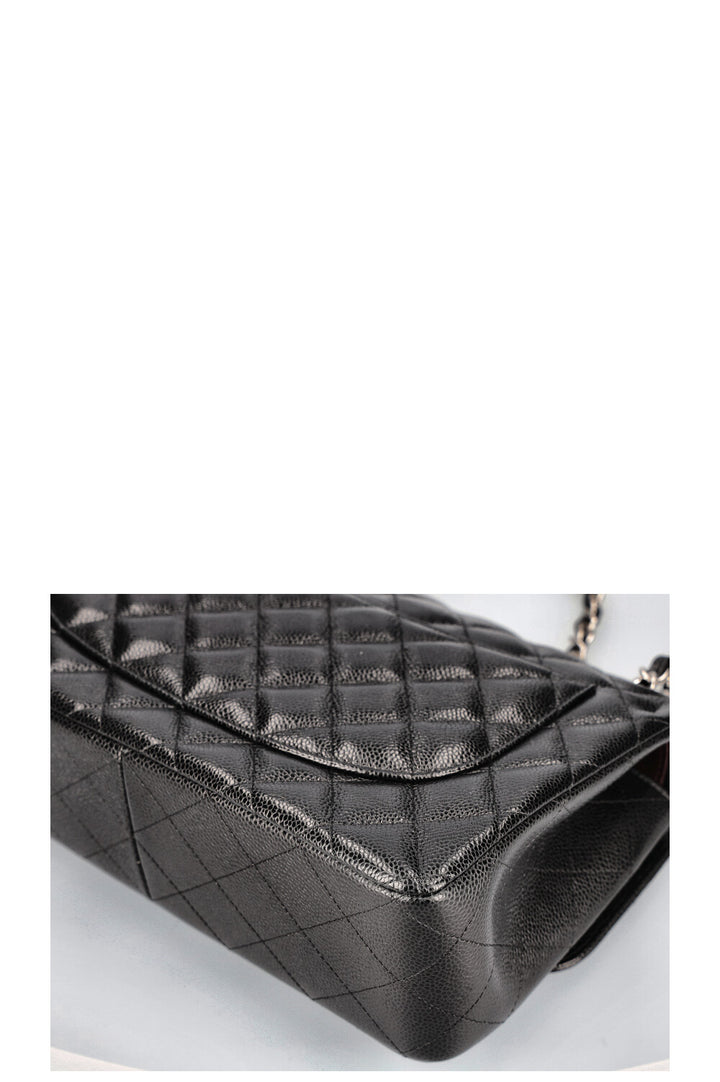 CHANEL Double Flap Bag Large Caviar Black