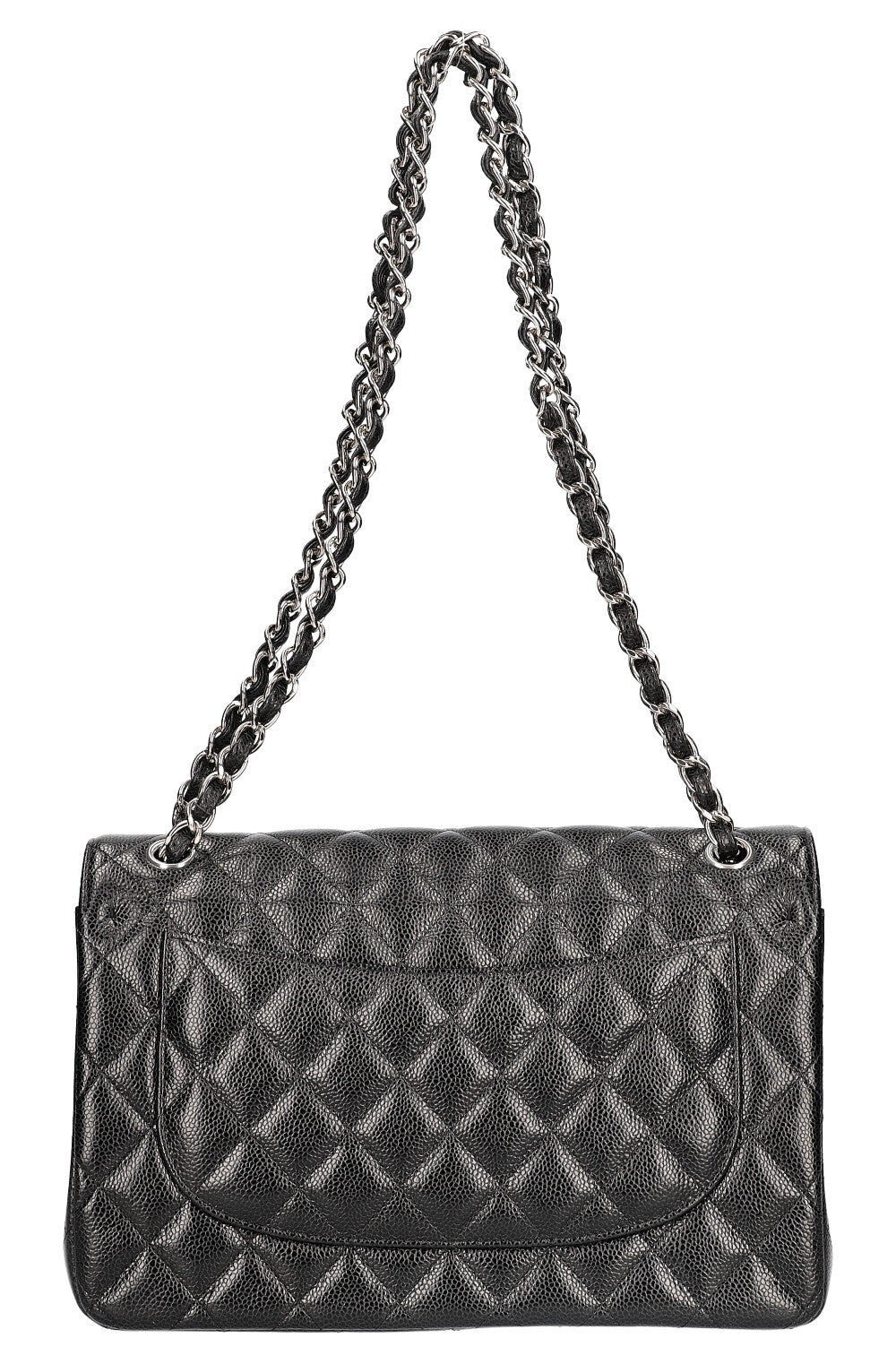 CHANEL Double Flap Bag Large Caviar Black