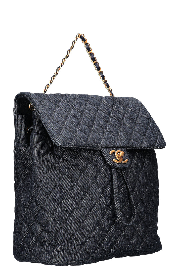 CHANEL Urban Spirit Backpack Denim Blue