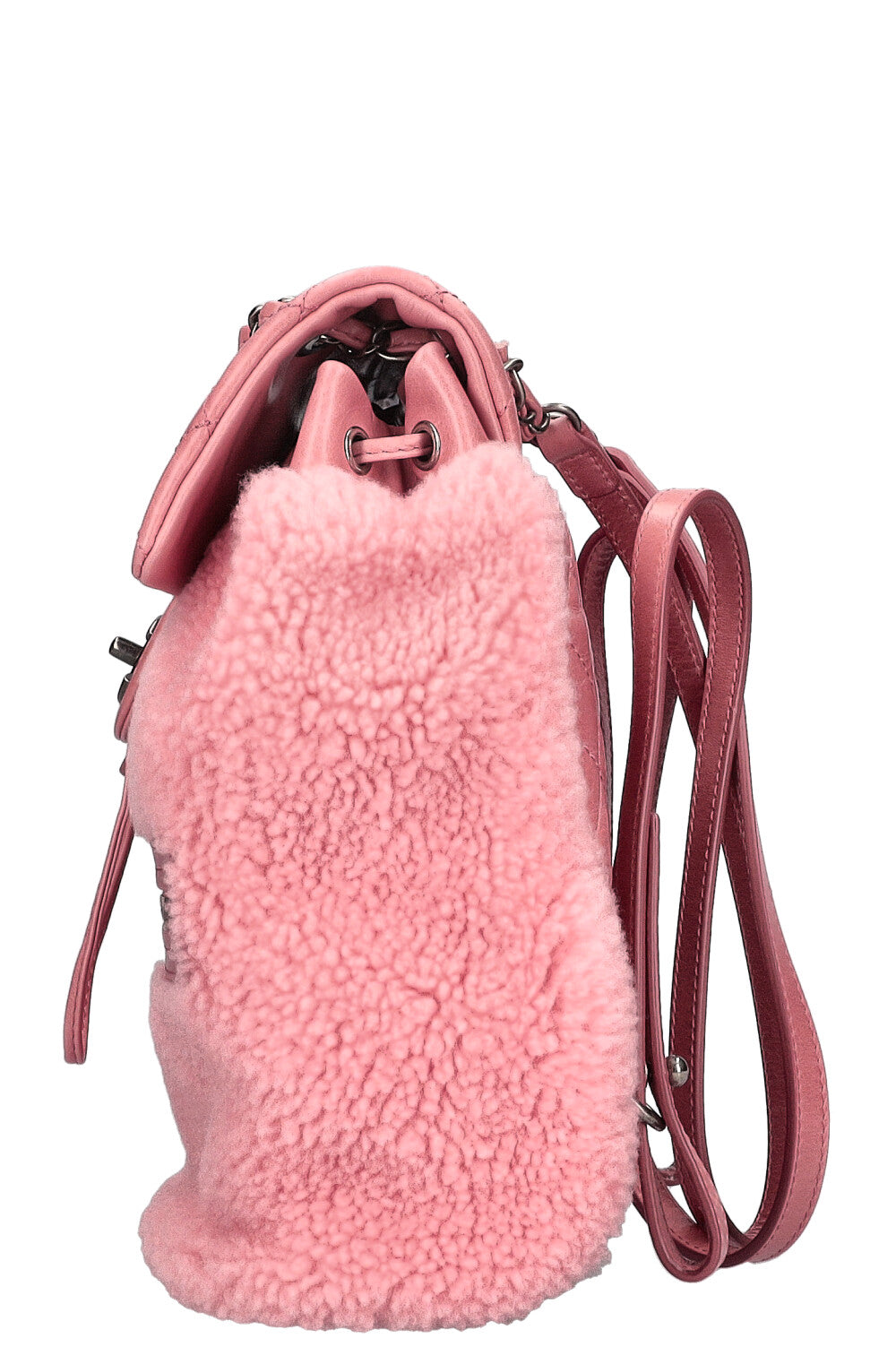 CHANEL Mountain Backpack Shearling Pink