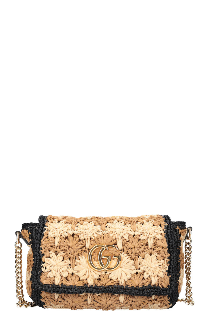 GUCCI Marmont Bag Raffia Beige