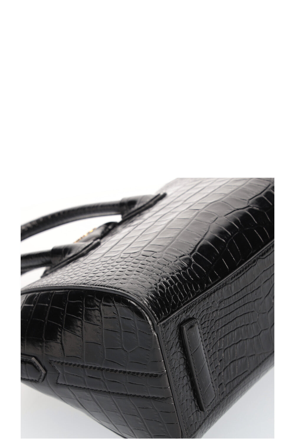 GIVENCHY Mini Croco Embossed Antigona Bag Black