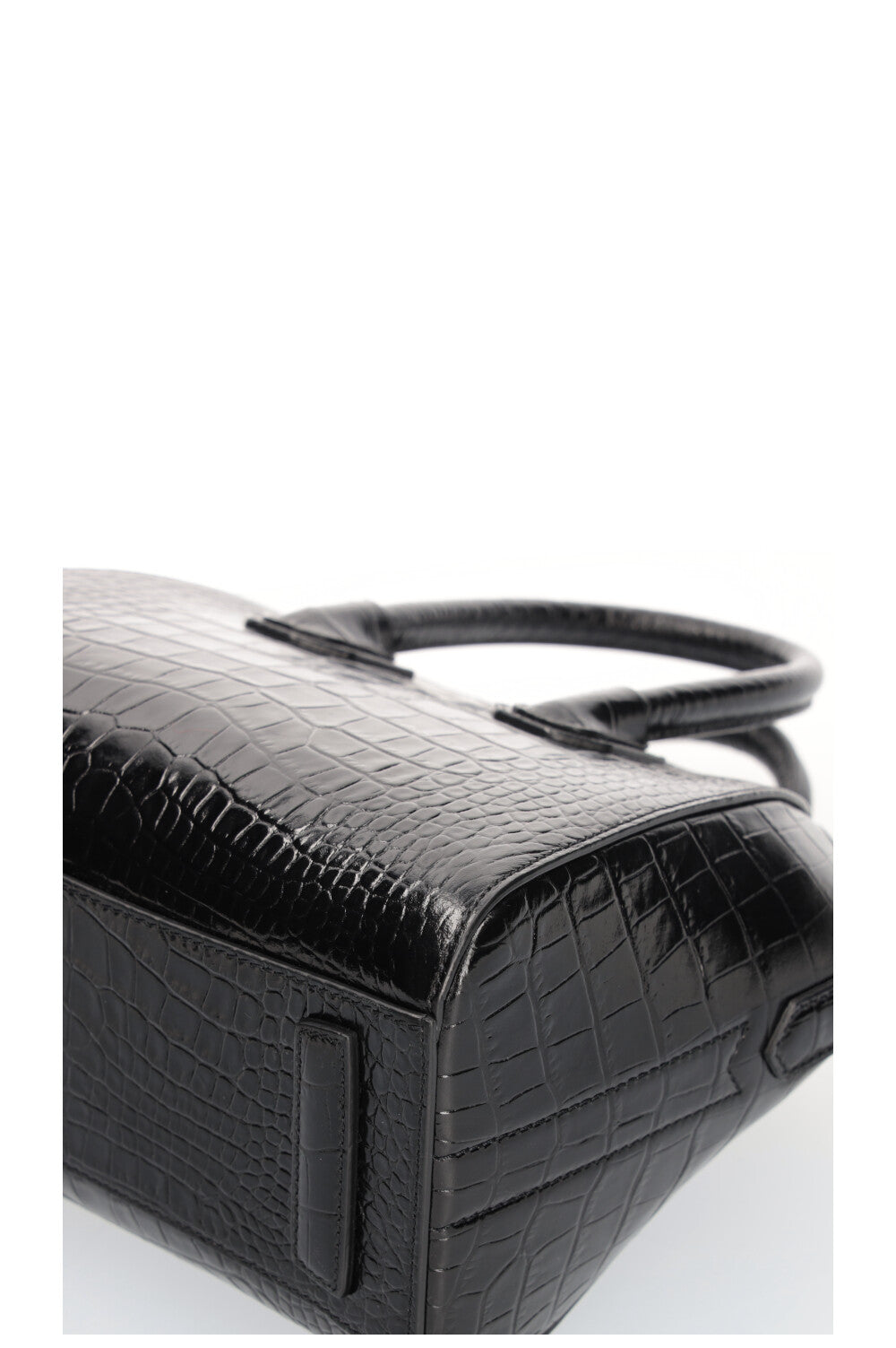 GIVENCHY Mini Croco Embossed Antigona Bag Black