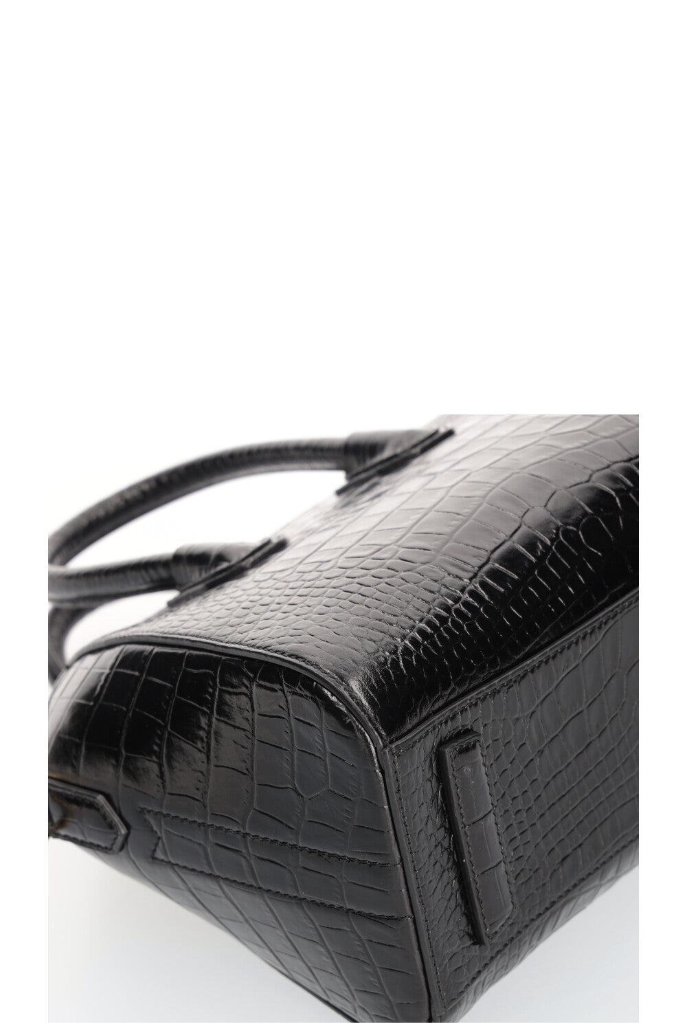 GIVENCHY Mini Croco Embossed Antigona Bag Black