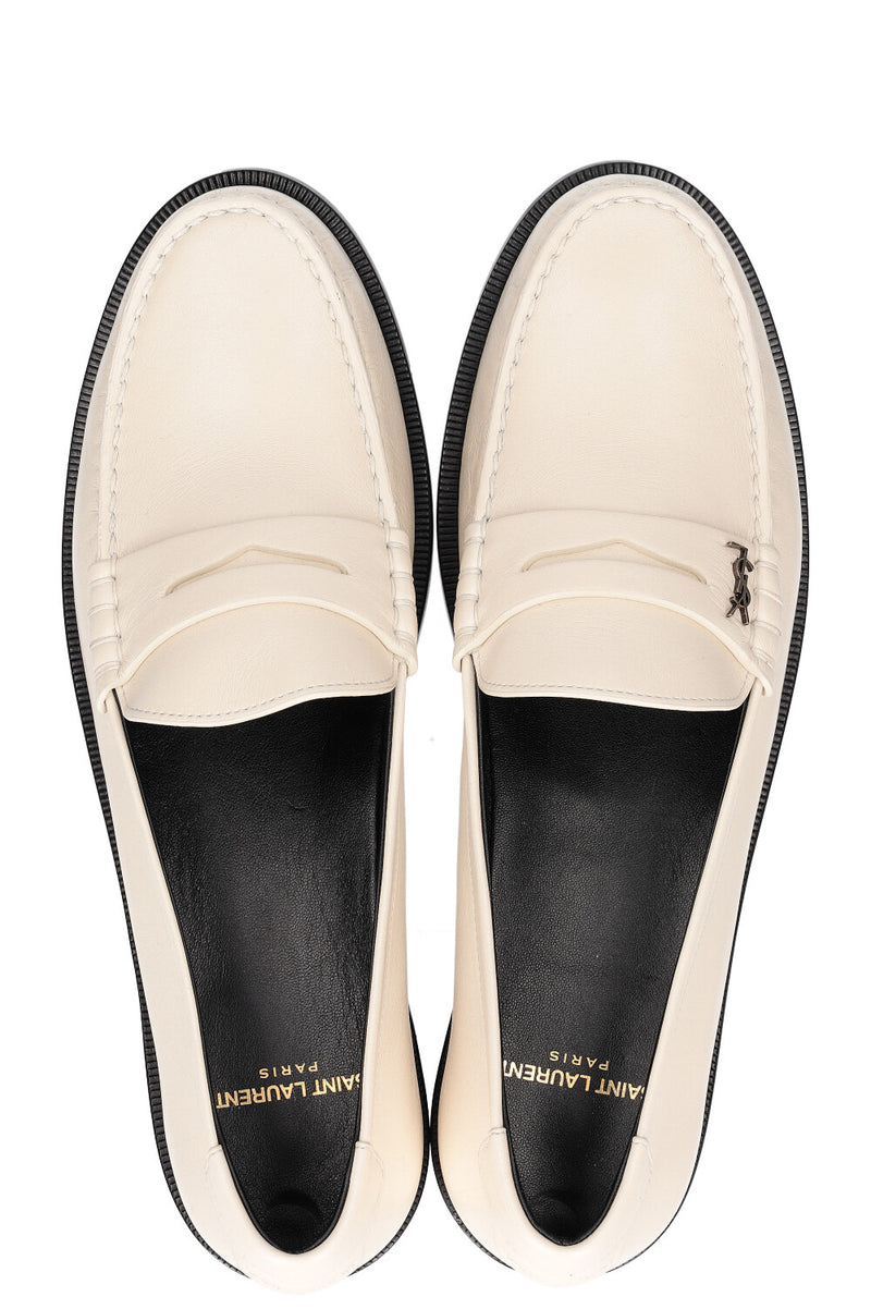 SAINT LAURENT Le Loafer White
