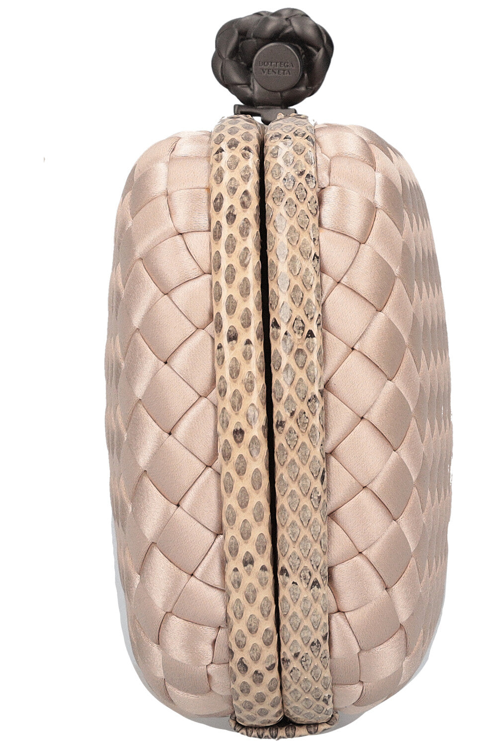 BOTTEGA VENETA Knot Clutch Satin & Water Snake Powder – REAWAKE