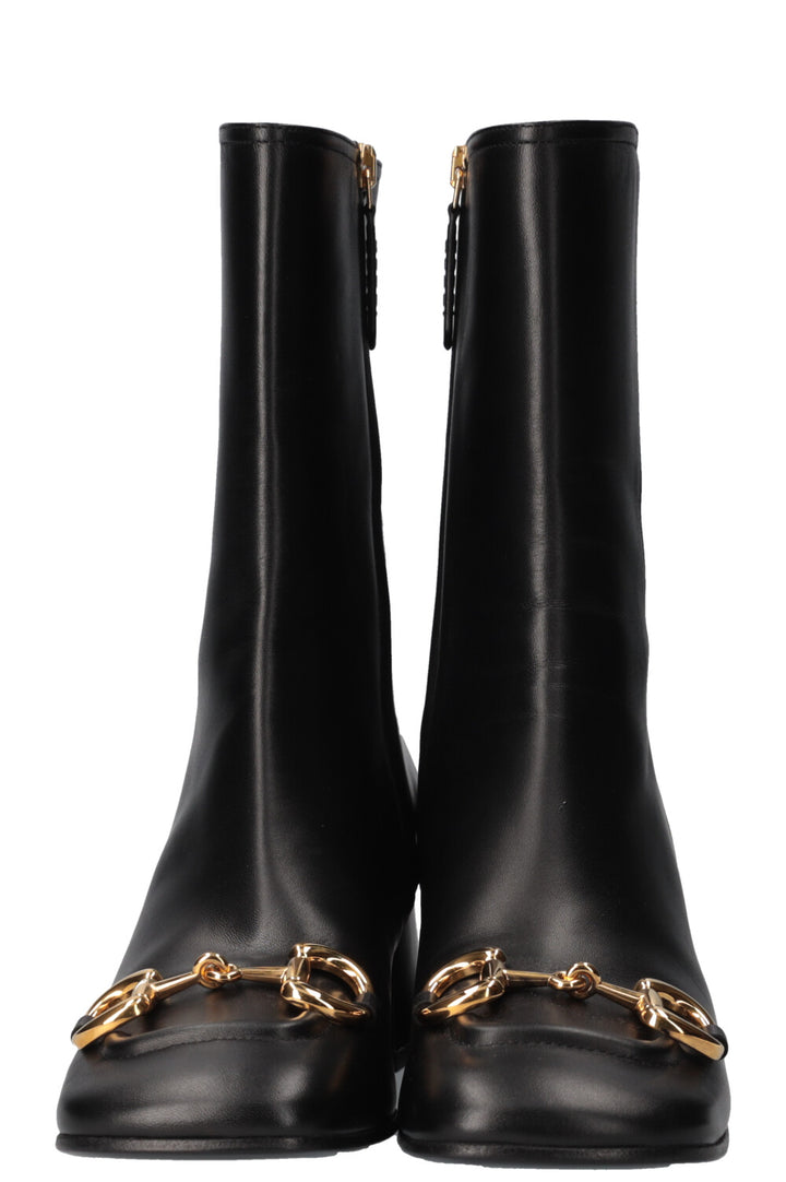 GUCCI Horsebit Ankle Boots Black