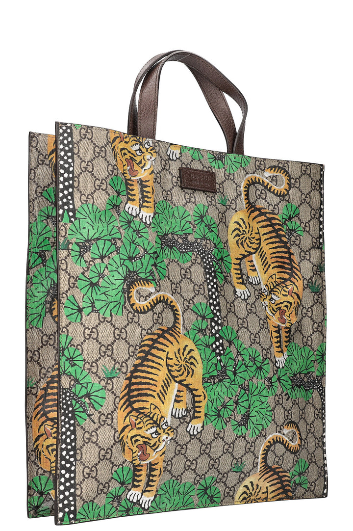GUCCI Convertible Soft Open Tote Bengal Print GG Canvas
