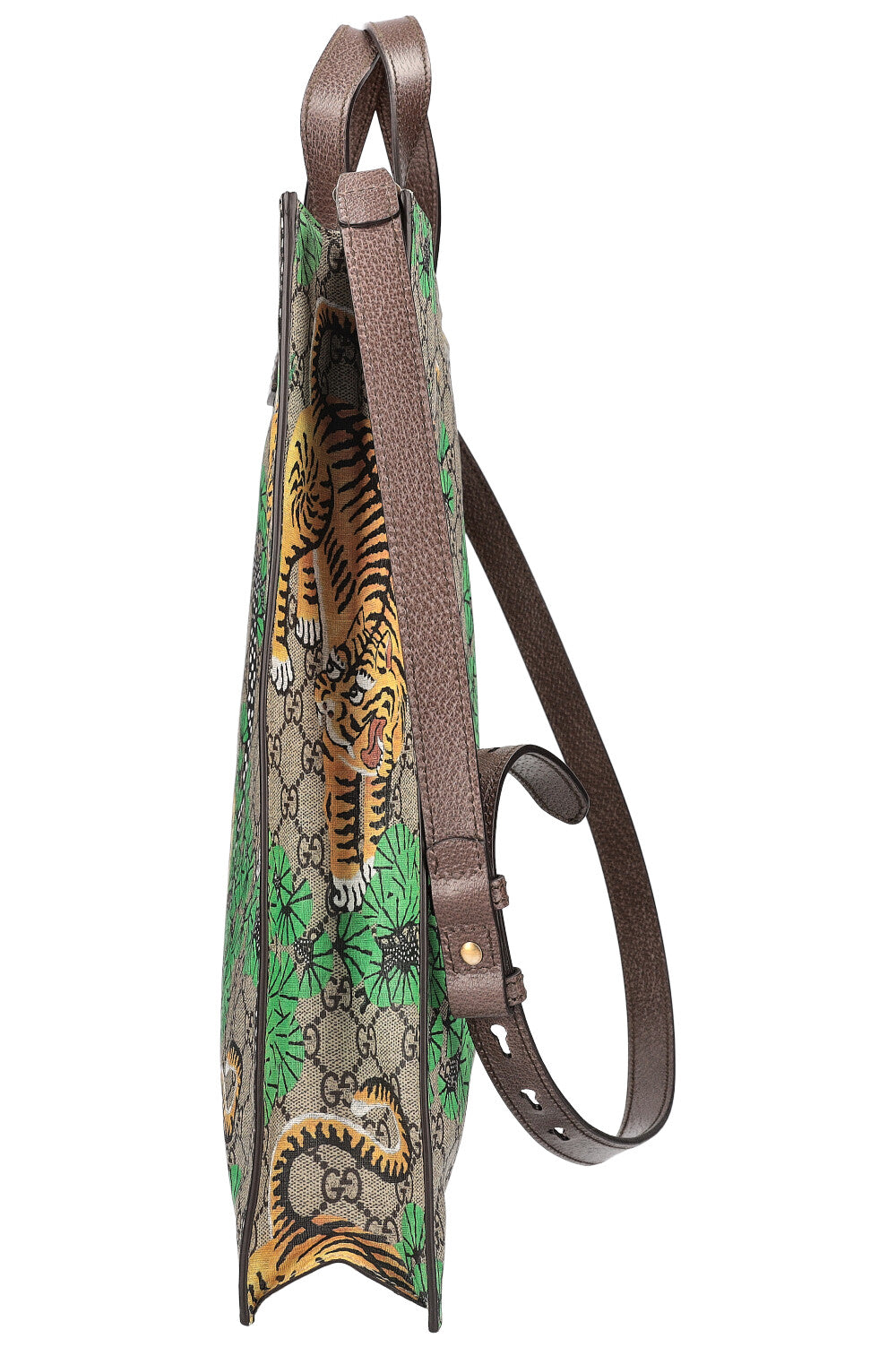 GUCCI Convertible Soft Open Tote Bengal Print GG Canvas REAWAKE