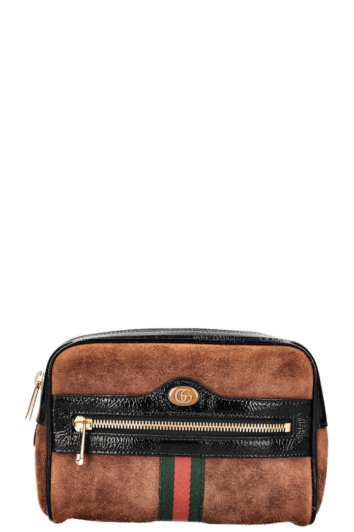 GUCCI Ophidia Belt Bag Suede Brown