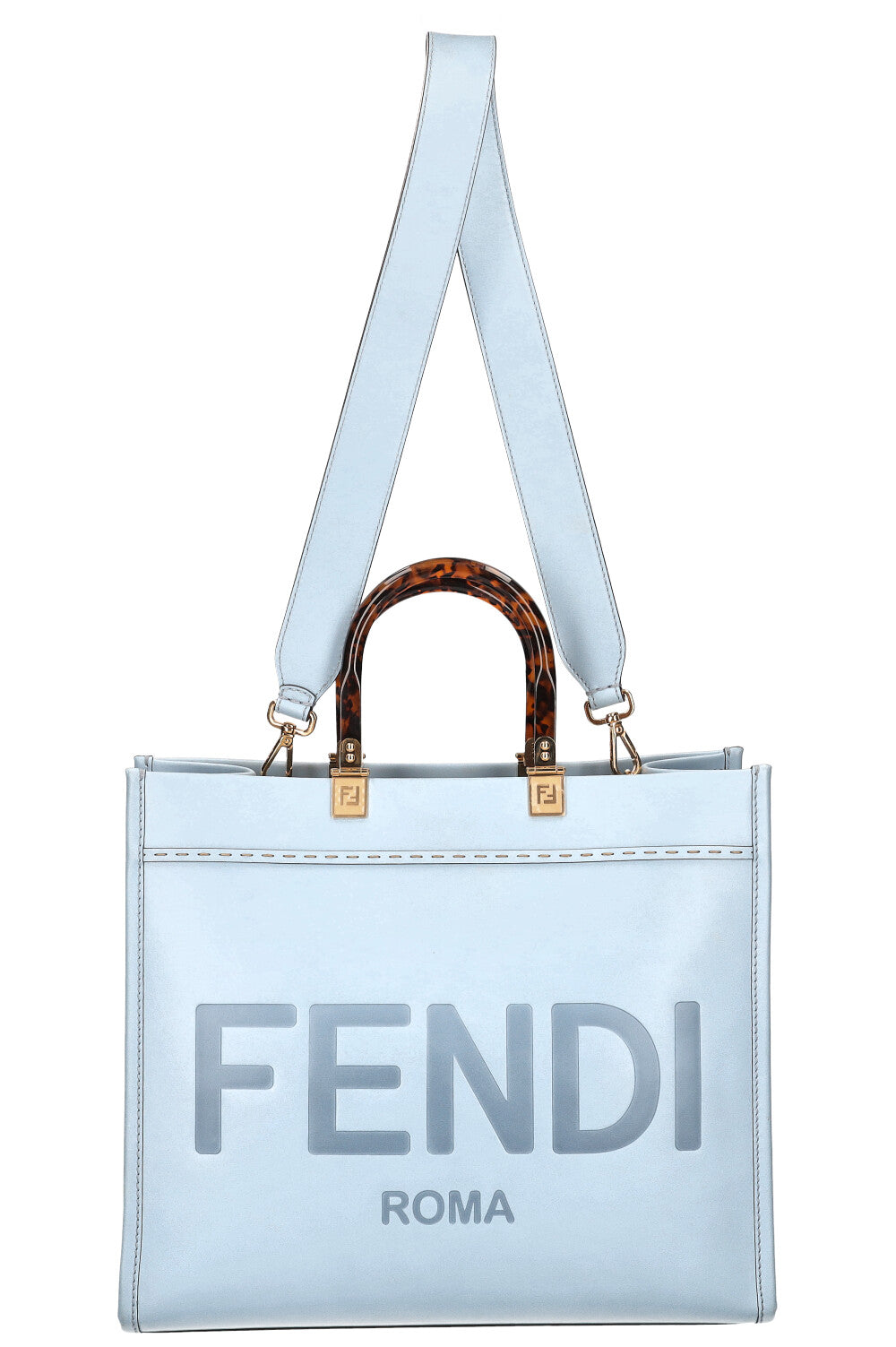 FENDI Sunshine Tote Bag Baby Blue