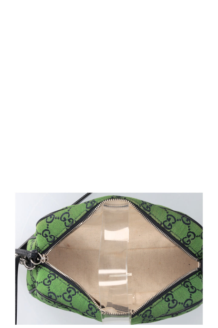 GUCCI Marmont Camera Bag GG Canvas Green