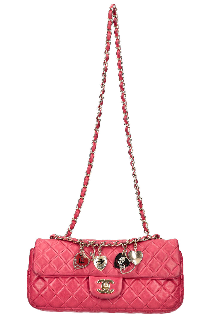 CHANEL Valentine's Day East West Flap Bag Red