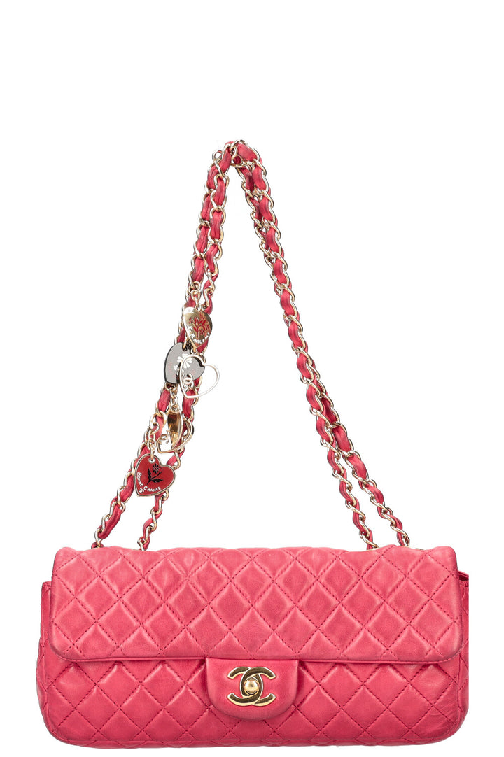 CHANEL Valentine's Day East West Flap Bag Red