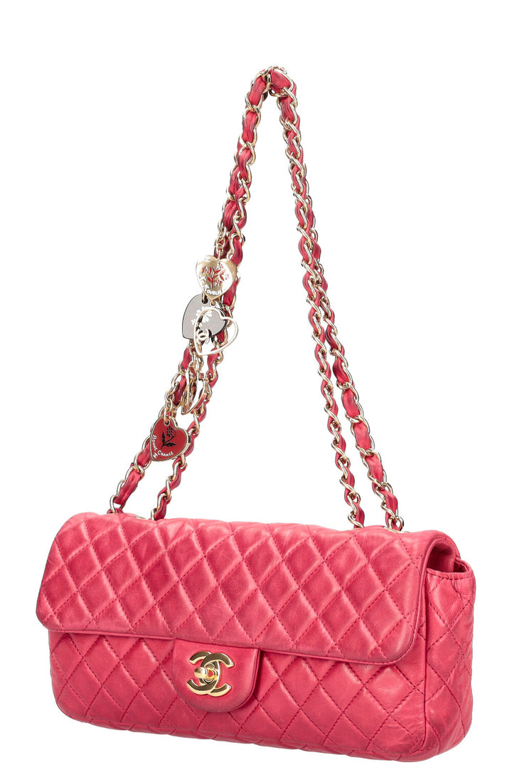 CHANEL Valentine's Day East West Flap Bag Red