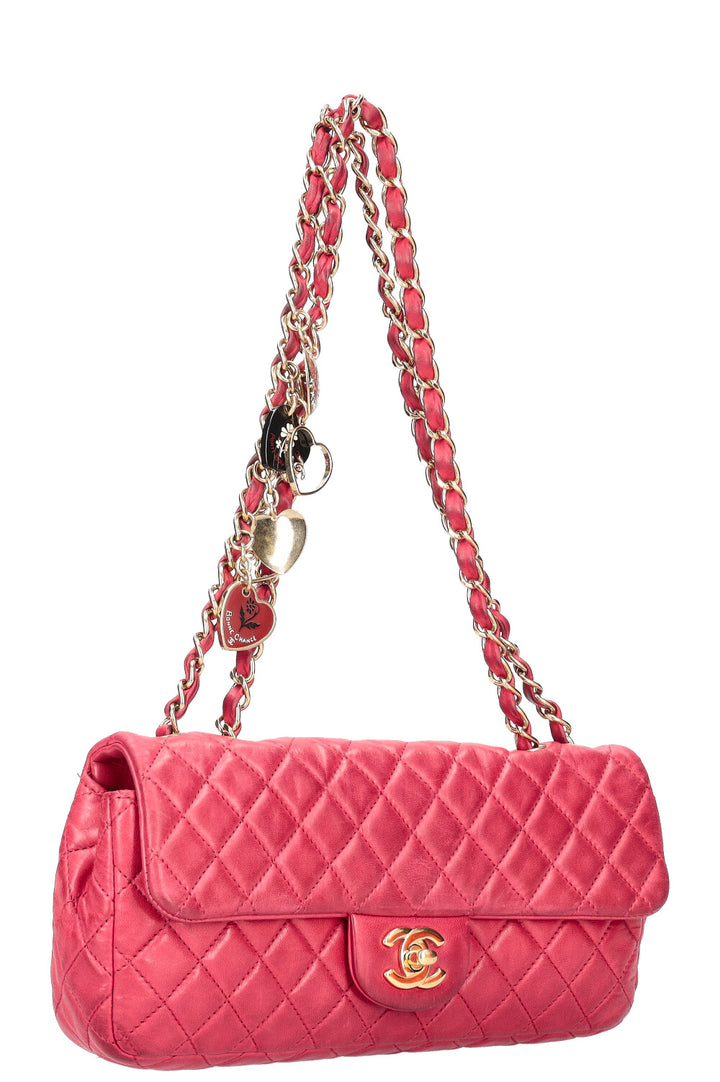 CHANEL Valentine's Day East West Flap Bag Red