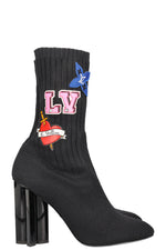 LOUIS VUITTON Silhouette Stickers Ankle Boots Black