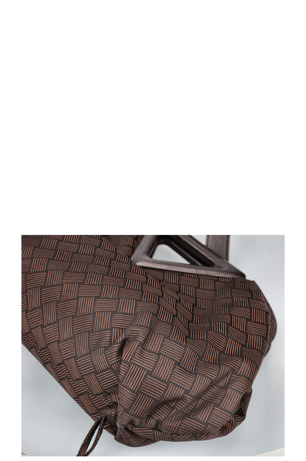 BOTTEGA VENETA Point Top Handle Bag Pouch Jacquard Brown