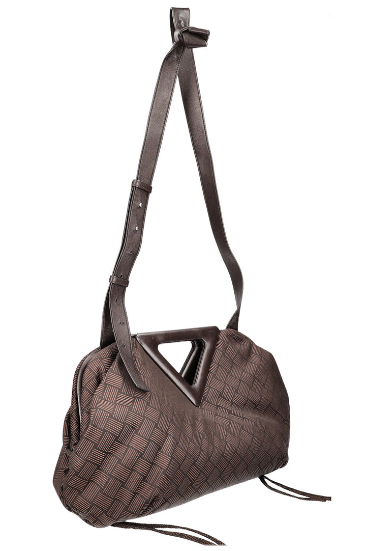 BOTTEGA VENETA Point Top Handle Bag Pouch Jacquard Brown