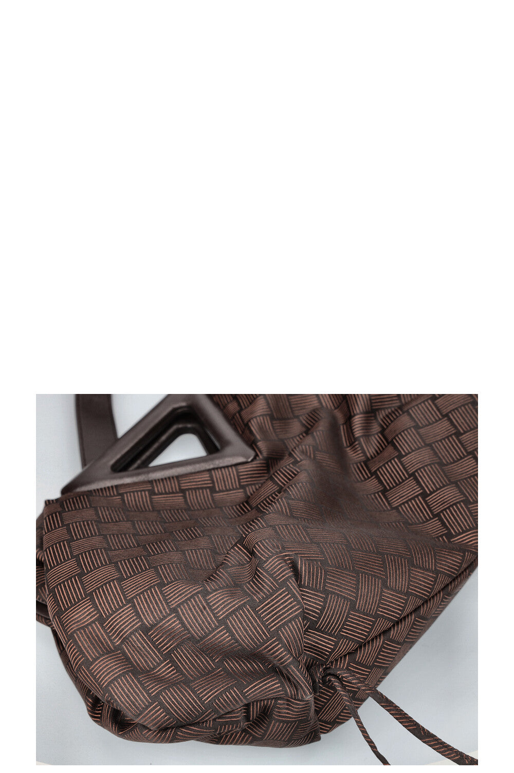 BOTTEGA VENETA Point Top Handle Bag Pouch Jacquard Brown